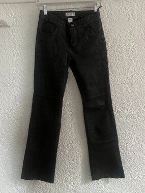 Hugo Buscati Vintage Calf Leather Bootcut Trousers
